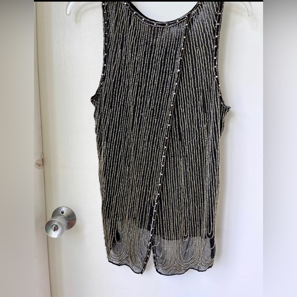 Parker Beaded Art Deco Tank size S - Picture 4 of 10
